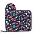 thumbnail image 2 of Honeii Rocket Satellite patten Oven Mitts and Pot Holders Sets, Baker Oven Mitts, Mittens for Kitchen Decor, Baking Lover over Gloves Gifts, 2 of 7