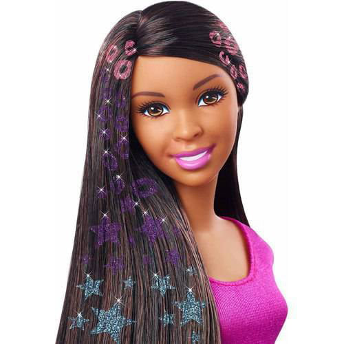 Madison Stroomopwaarts argument Barbie Glitter Hair Doll, Brown Hair - Walmart.com