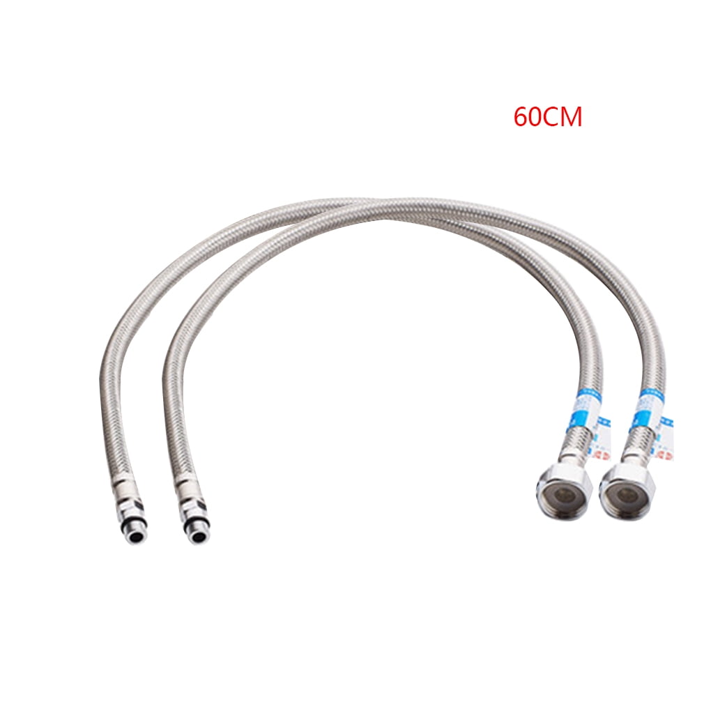 Mangueras Flexibles Trenzadas De Acero Inoxidable Para Grifos - Pack De 2 (Agua Caliente Y Fría), 60 Cm