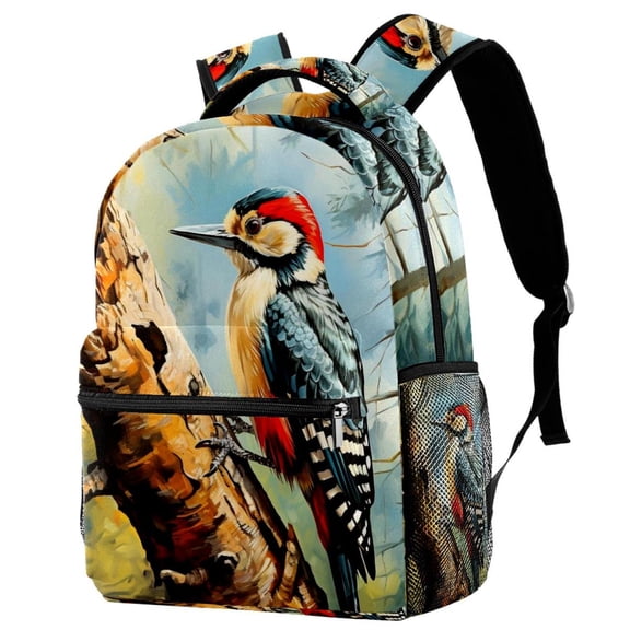 Lightweight Backpack Woodpecker School Bag Travel Laptop Daypack for Men Women Casual Rucksack