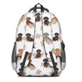 thumbnail image 3 of Dachshund and Rose White Pattern Cute School Backpack Bag with Padded Back and Adjustable Shoulder Straps 16.9 X 12.6 X 5.9 Inches, 3 of 5