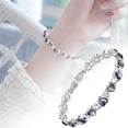 thumbnail image 2 of Adjustable Heart Shaped Bracelet For Women Natural Gemstone Jewelry With Alloy Charm, 2 of 6