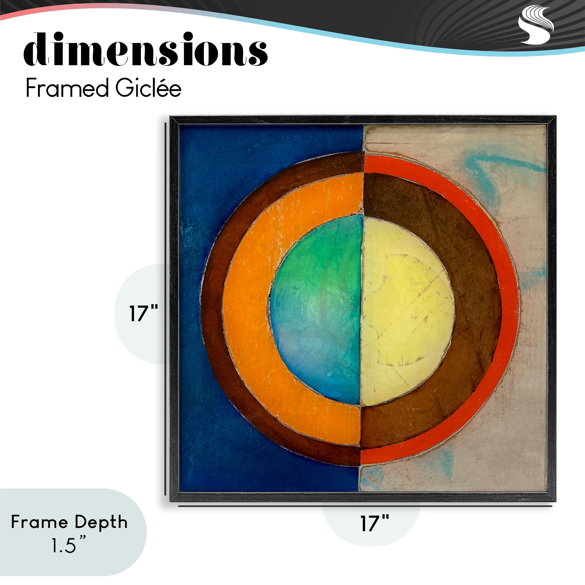 Stupell Industries Bright Vertical Circle Symmetry Black Framed Giclee Art, design by Matthew Finger