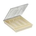 thumbnail image 1 of Bandeja para cubiertos, tenedores, cuchillos, cucharas, soporte para utensilios de cocina, organizador de cubiertos con tapa transparente, 1 of 9