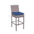 thumbnail image 3 of Prime Garden Rattan Patio Bar Stool with Cushion Set of 2 Navy, 3 of 7