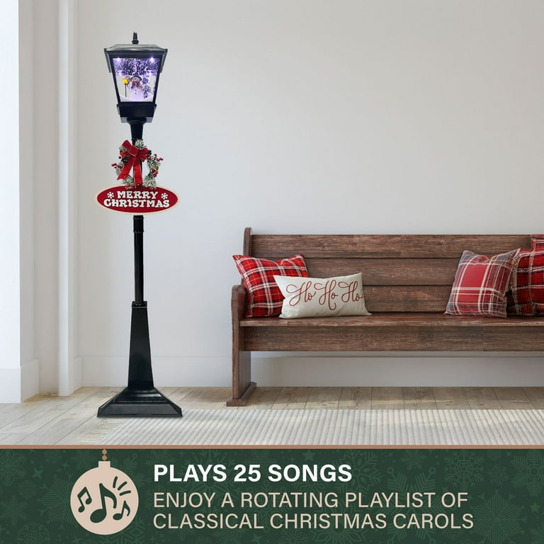 Fraser Hill Farm Snowman Christmas Lantern, 71-in, Black