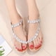 thumbnail image 1 of Sandalias planas con punta abierta y diamantes de imitación para mujer, sandalias cómodas, sandalias informales cómodas para la playa Wmkox8yii  nm1099, 1 of 4