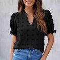 thumbnail image 4 of ECZHAW Womens Summer Tops,Women's Puff Sleeve Casual Tops Fashion White Polka Dot Blouses Dressy Ladies Summer Tops,, 4 of 7