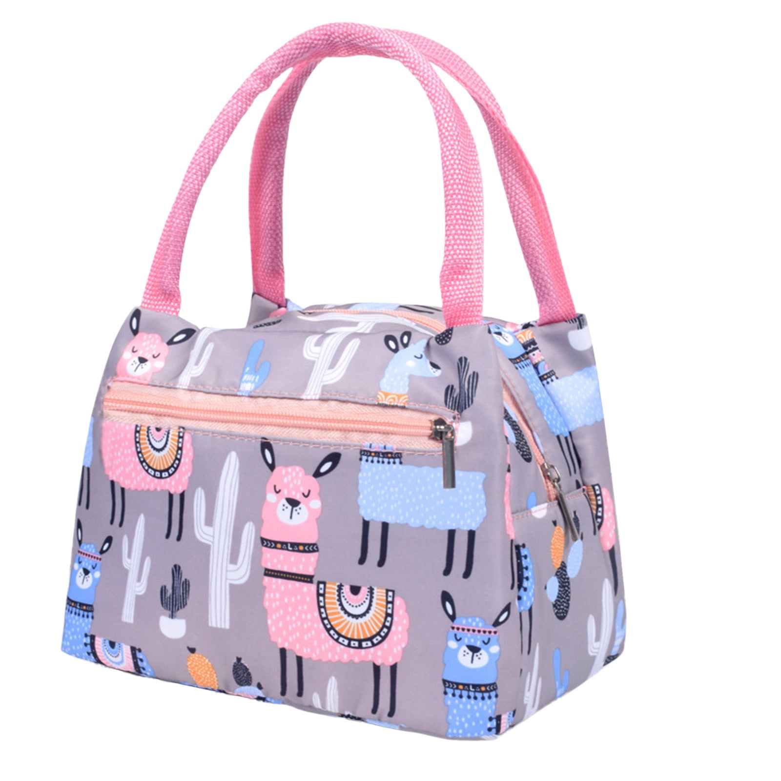 Insulated Lunch Container Thermal Cooler Bag Waterproof Portable Bento Tote for Office School Travel Picnic Aesthetic Style 9X5X11In