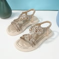 thumbnail image 2 of TAIAOJING Toddler Girl Princess Sandals Rhinestone Slingback Sandals Summer Elastic Ankle Strap Casual Bohemian Beach Shoes Soft 5-5.5Y, 2 of 8