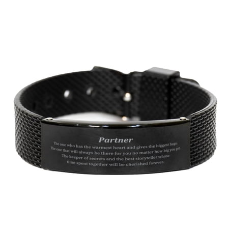 Unique Black Shark Mesh Bracelet Partner Warm Heart Hugs Cherished Memories Hopeful Gift Idea for Birthday Christmas Thanksgiving Graduation Veterans Day Celebration