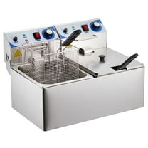 Garvee  2800W Commercial Electric Deep Fryers, 20 L, 2-Baskets, Silver