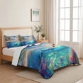 thumbnail image 5 of Twin Quilt Set 68''x86'', Ocean Dolphins Lightweight Summer Bedspread Coverlet Set with 2 Pillow Shams, Summer Coral Coconut Trees Tropical Fish Breathable All Season Quilt Bedding for Dorm/Bedroom, 5 of 9