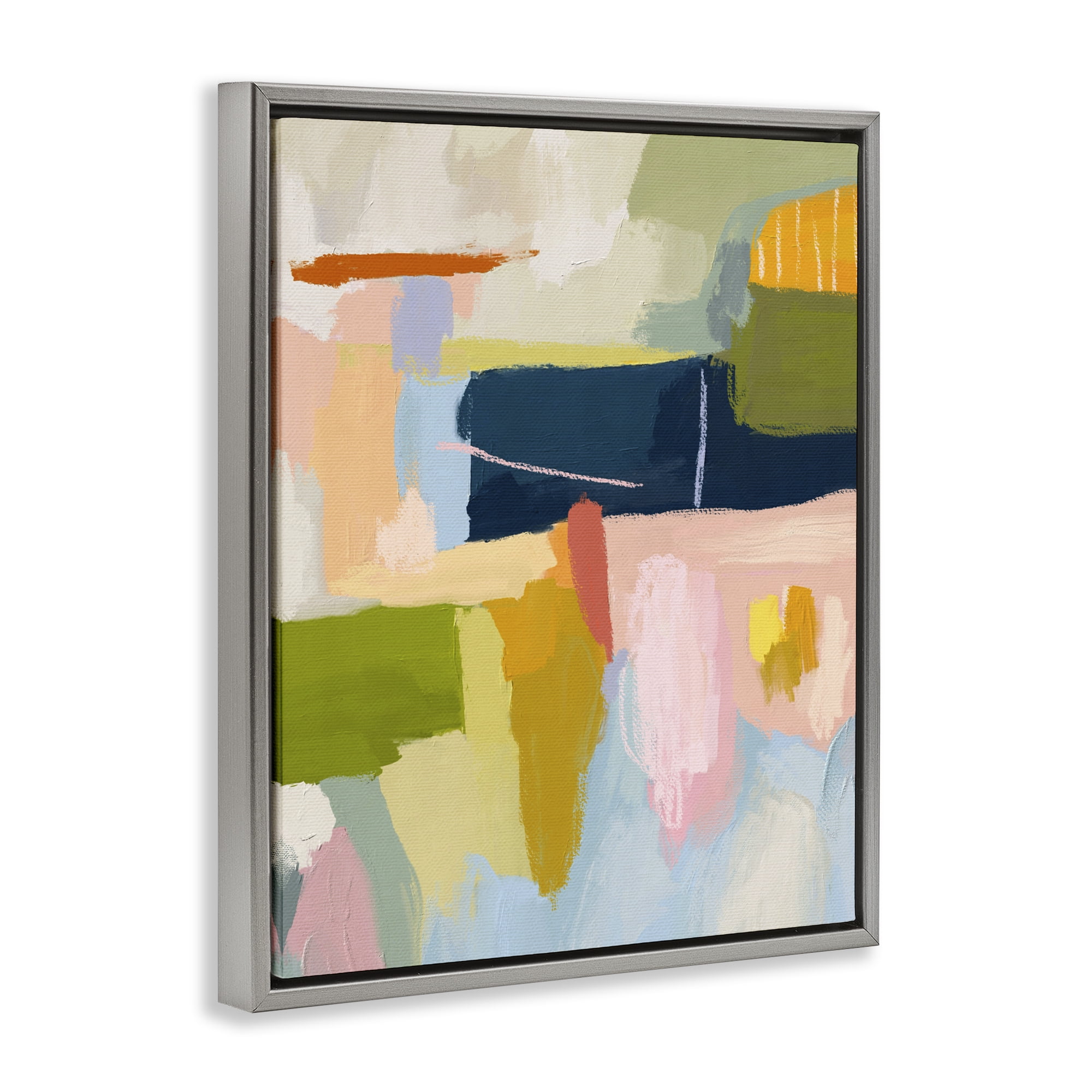 Stupell Industries Pastel Wonder Smattering Gray Framed Floater Canvas Wall Art, design by Lisa Nohren