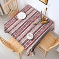 thumbnail image 2 of Red Christmas Folk Pattern Square Tablecloth,Waterproof Square Table Cover,Wipeable Spillproof Washable Table Cover for Home Kitchen Party Decor 60"x60"(152x152cm), 2 of 6