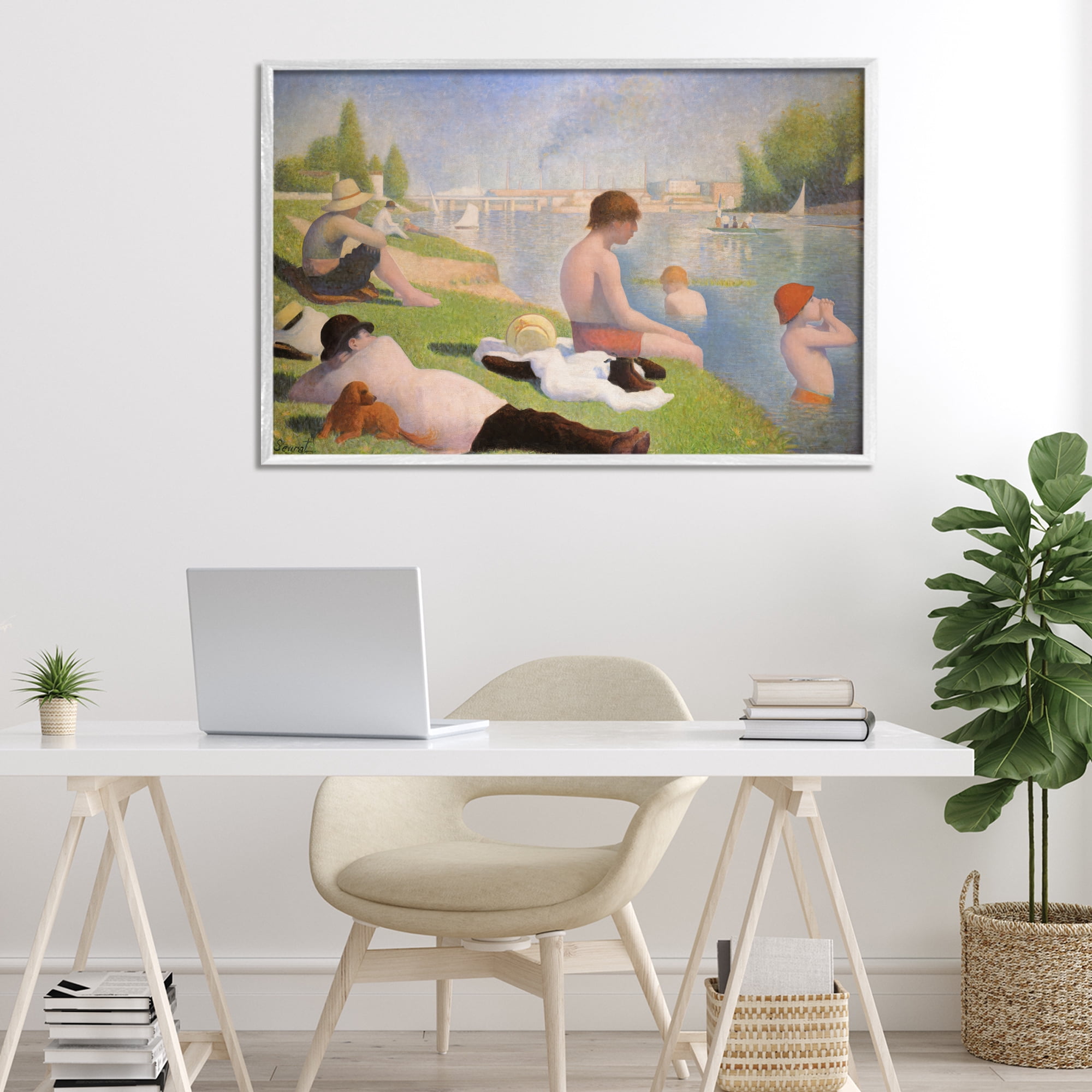 Stupell Industries Afternoon Bathers Georges Seurat White Framed Giclee Art, design by Georges Seurat