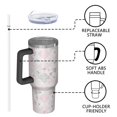 thumbnail image 4 of 40oz Pioneer Flower Floral Print Pattern Insulated Tumbler with Handle, BPA-Free Leak Proof Lid and Straws, Double Wall Vacuum, Hot 12h/Cold 34h, 4 of 6