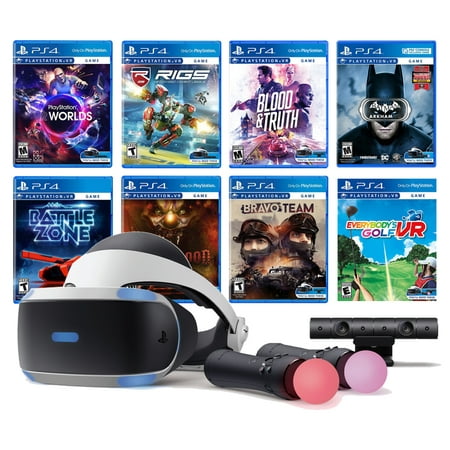 PlayStation VR 11-In-1 Deluxe PS4 & PS5 Compatible: VR Headset, Camera, Move Motion Controllers, Worlds, Batman, Bravo Team, Battlezone, RIGS, Dawn, Blood & Everybody's Golf | Walmart Canada