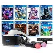 PlayStation VR 11-In-1 Deluxe Bundle PS4 & PS5 Compatible: VR Headset, Camera, Move Motion Controllers, VR Worlds, Batman, Bravo Team, Battlezone, RIGS, Until Dawn, Blood & Truth, Everybody's Golf