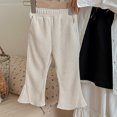 thumbnail image 4 of VERUGU Toddler Bell Bottoms Girl Cute Solid Color Versatile Mid Waist Bellbottom Pants Long Pants 1-10 Years, 4 of 6
