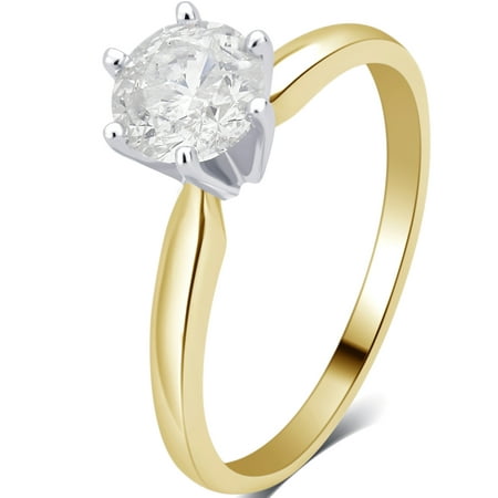 3/4 Carat T.W. Round Diamond 14K Yellow Gold Solitaire Engagement Ring