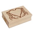 thumbnail image 1 of Skeleton Bone Hands Making Heart Rectangle Rubber Stamp Stamping Scrapbooking Crafting - Large 2.5in, 1 of 7