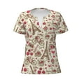 thumbnail image 4 of Wukai Paris Vintage Casual V-Neck Graphic Tees for Women: Lightweight and Breathable Summer Tops with Stylish Design-Small, 4 of 8