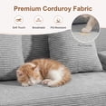 thumbnail image 5 of LOYALICE Corduroy Ottoman for Sectional Sofa, Oversized Upholstered Storage Ottoman Bench, Modular Couch Footrest for Living Room, Gray, 5 of 6