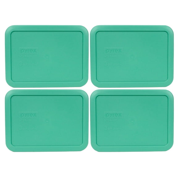 Pyrex Replacement Lid 7210-PC Light Green Rectangle Cover (4-Pack) for Pyrex 7210 3-Cup Dish (Sold Separately)