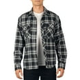 thumbnail image 3 of Alpine Swiss Mens Flannel Shacket Long Sleeve Plaid Button Down Shirt Jacket Light Cotton Blend Outdoor Overshirt BKGY XL, 3 of 7