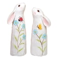 thumbnail image 2 of Wooden Bunny Figurines Set of 2, Hand Carved Multicolor Rabbit Decorations for Easter, Shelf, Tiered Tray and Farmhouse Home Decor, 2 of 6