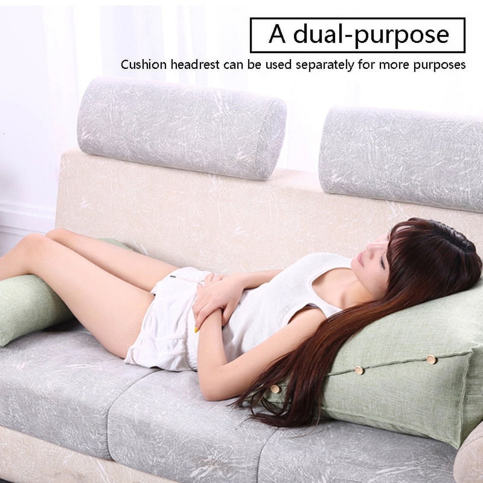 Triangle Sofa Cushion Back Pillow Bed Backrest Office Chair Pillow Support  Waist Cushion Lounger TV Reading Lumbar Home Decor