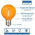 thumbnail image 2 of Novelty Lights 25 Pack Orange G40 LED Filament String Light Bulbs, E12/C7 Candelabra Base, 5 Watt Equivalent, Shatterproof Replacement Bulbs for Patios, Canopy Lighting, 2 of 6