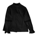 thumbnail image 6 of Dasayo Elegant Women Tops Long Sleeve Black Lace Solid Ruffle Button-Up Shirts Sweatshirts for Women Trendy L, 6 of 9