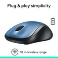 thumbnail image 3 of Logitech M310 Wireless Mouse, 2.4 GHz with USB Nano Receiver, 1000 DPI Optical Tracking, 18 Month Battery, Ambidextrous, Peacock Blue, 3 of 7