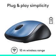 Logitech M310 Wireless Mouse, 2.4 GHz with USB Nano Receiver, 1000 DPI Optical Tracking, 18 Month Battery, Ambidextrous, Peacock Blue