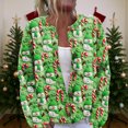 thumbnail image 3 of Women's Cute Fun Christmas Sweater Long Sleeve Knitted Sweater for Fall and Winter, Festive Holiday Wear, Perfect as Christmas Sweaters for Women and Christmas Gifts,Army Green,Size L, 3 of 7