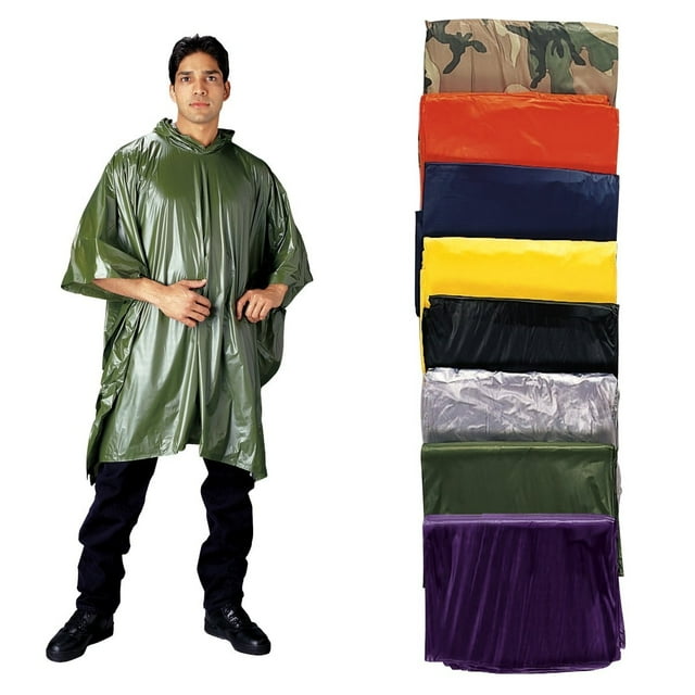 Rothco Vinyl Ponchos - Woodland Camo