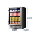 thumbnail image 6 of BODEGA 24 Inch Beverage Refrigerator 180 Cans Built-in & Freestanding with Removable Shelves and Dual Layer Glass Door, Under Counter Fridge with Touch Screen, Safety Lock for Beer Soda Water, 6 of 10