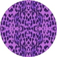 thumbnail image 1 of Ahgly Company Machine Washable Indoor Round Transitional Bright Purple Area Rugs, 7' Round, 1 of 7