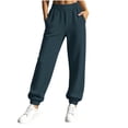 thumbnail image 4 of Levmjia Women's Solid Color Jogger Pants High Waisted Drawstring Elastic Waist Casual Sweatpants with Pockets Tapered Cuffed Lounge Pants, 4 of 8