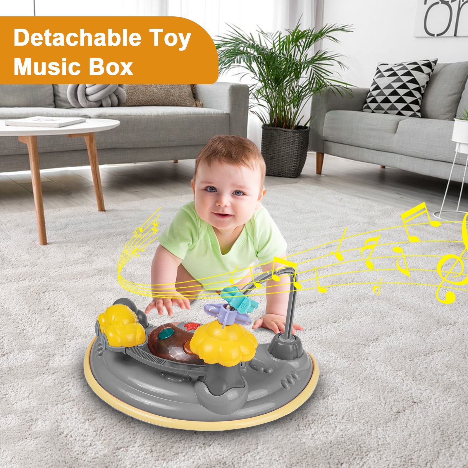 EONROACOO 5-in-1 Baby Walker with Wheels,Infant Toddler Walkers Bouncer for Boys Girls,Black