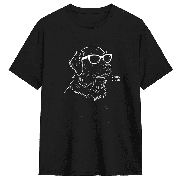 Chill Lab Dog Cool Graphic Tee For Men And Women, Dog Lover Coffee Cotton Short Sleeves T-Shirt