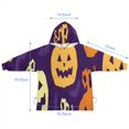 thumbnail image 7 of Purple Halloween Jack Lanterns Blanket Hoodies for Kids 6-13YR Oversize Wearable Blanket Hoodies for Boys Girls Teens, 7 of 7