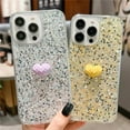 thumbnail image 2 of Compatible with iPhone Case,Cute Kawaii 3D Love Heart Shiny Glitter Bling Sparkly Clear [ Drop & Full Body Protection] Shockproof Cover Phone Case (Pink,iPhone 14 Plus), 2 of 6