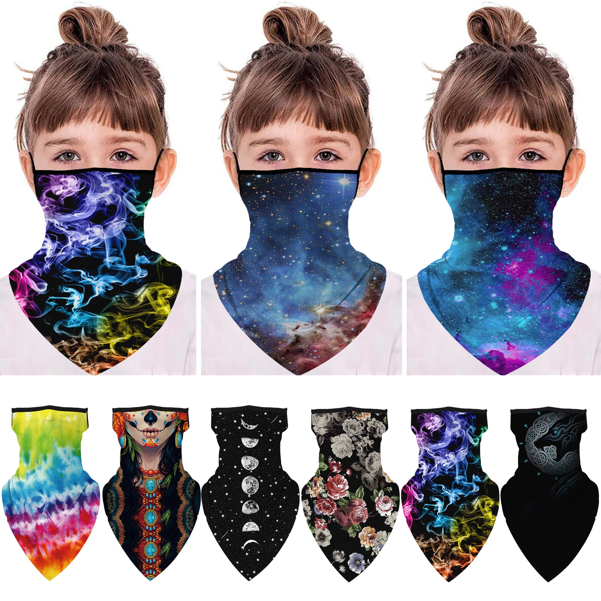 4 Pcs Cooling Neck Gaiters for child//Kids Neck Gaiter Boys Girls Bandanas UV Dust Masks
