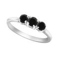 thumbnail image 2 of Aonejewelry 0.50 Ct. Ttw Enhanced Black Diamond Three Stone Ring In 10K White Gold, 2 of 4