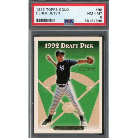 Derek Jeter 1993 Topps Gold Baseball Rookie Card RC #98 Graded PSA 8