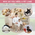 thumbnail image 2 of CL.HPAHKL 48 inch Dog Cage for Large Dogs Indoor, Folding Dog Crates and Kennels Double Door, Pet Cage with Tray Pan for Dogs ,dog crates for large dogs, 2 of 7