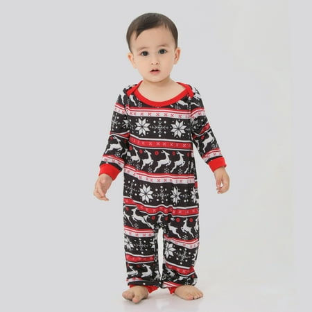 

Hanas Parent-child outfit Family Matching Outfits Mom Kids And Babys Christmas Santa Suit Set Pajamas Warm Family Black 18-24M